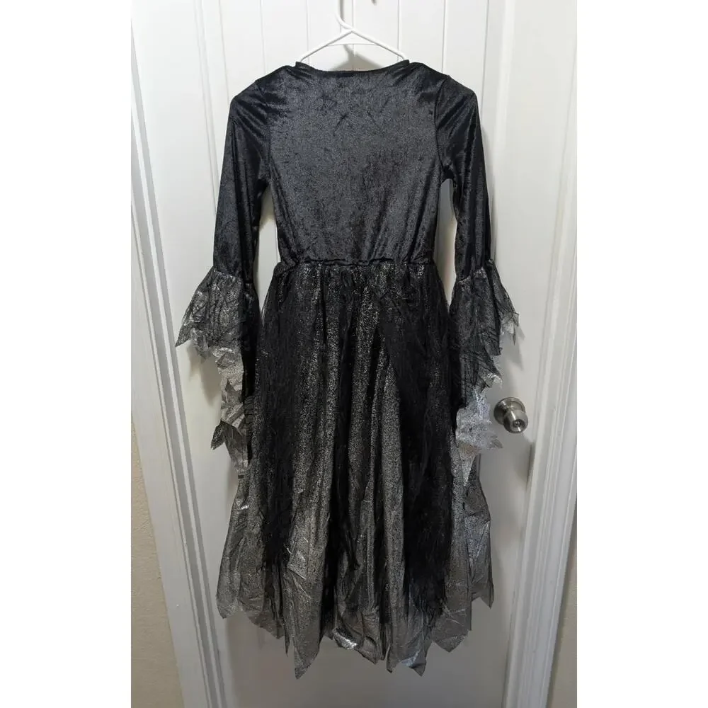 Spirit Girls Goth Gothic Witch Halloween Costume Princess Dress Size L 12-14
